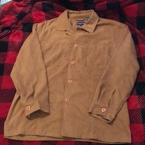 Alan Flusser brown button up shirt size medium mens‎